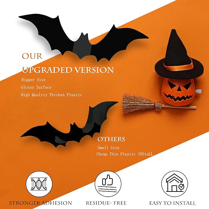 Halloween Decorations Bats Wall Decor Halloween Party Decorations Indoor Outdoor