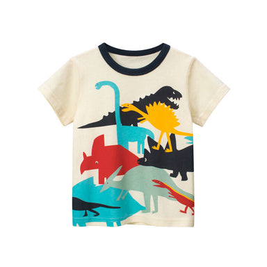 Boys Short Sleeve T-Shirt Dinosaur Cartoon Bettertoshop.com