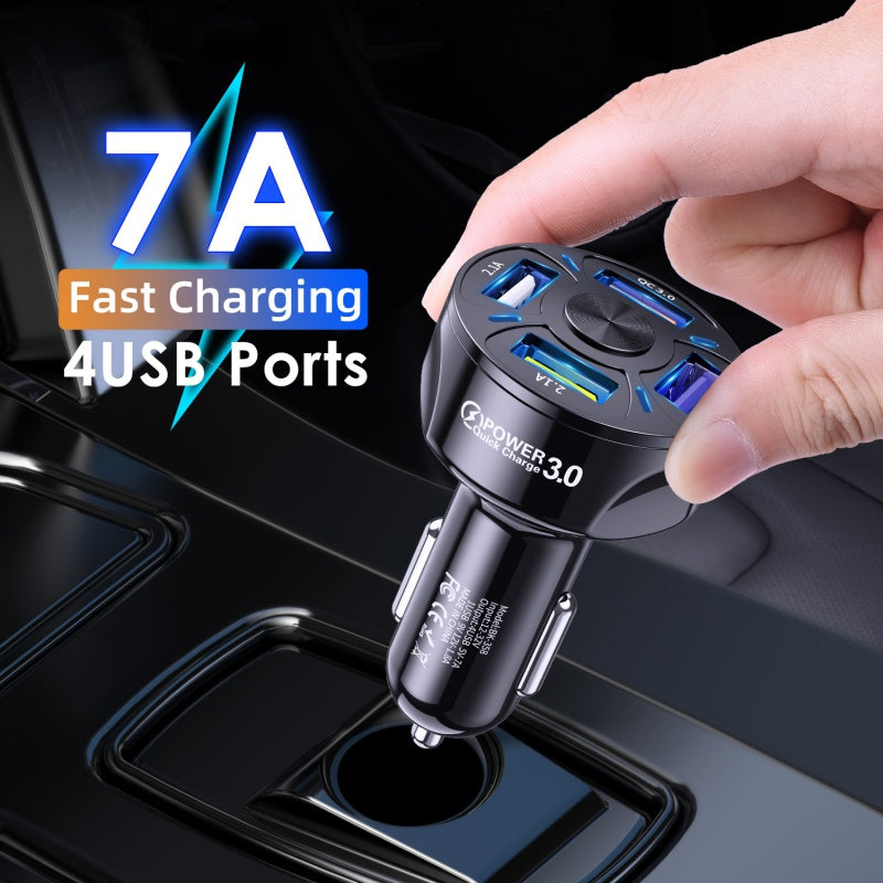 Fast Charge Car Charger One For Four Car Mobile Phone Charger Car Charger Bettertoshop.com