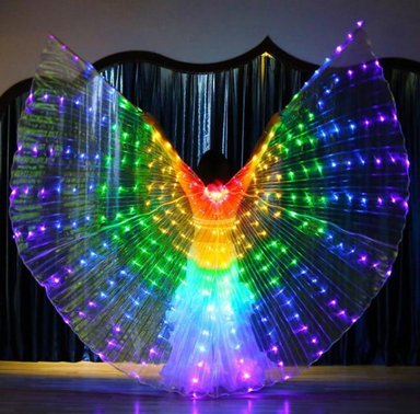 LED Butterfly Wings  Stage Performance Props  Dance Wings Light Up Wing Costume  Dance Wings Rainbow Colors With Stick Bettertoshop.com