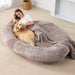 Large Human Short Plush Dog Bed Bettertoshop.com