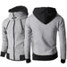 Men's Zip UP Hooded Jacket Fake Two Piece Sports Cardigan Casual Slim Sweatshirt Jacket Bettertoshop.com