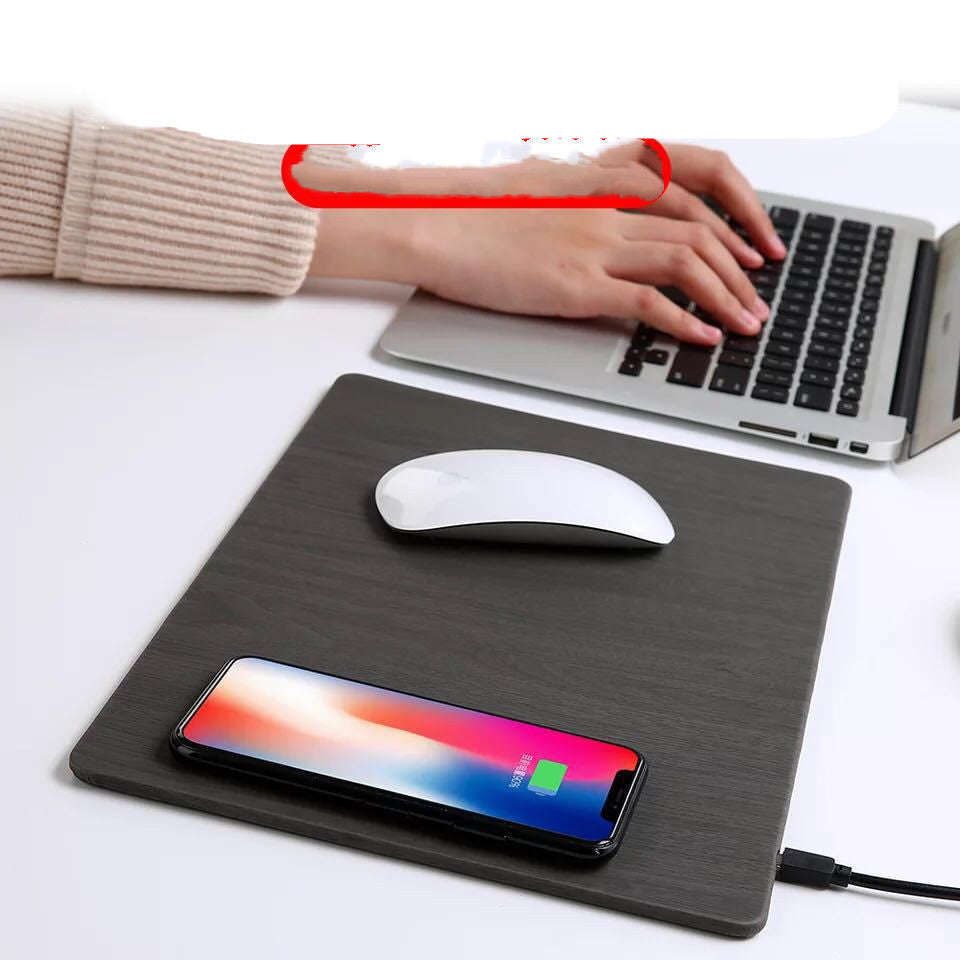 Mobile Phone Qi Wireless Charger Charging Mouse Pad Mat PU Leather Mousepad Bettertoshop.com