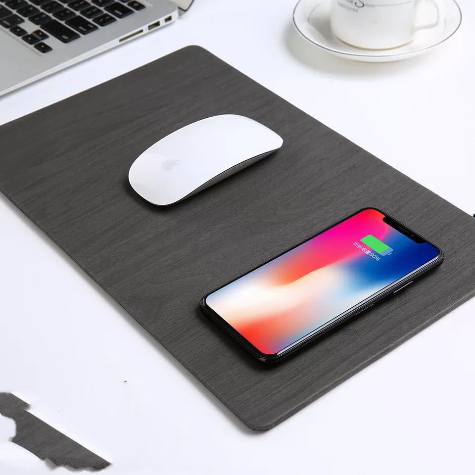 Mobile Phone Qi Wireless Charger Charging Mouse Pad Mat PU Leather Mousepad Bettertoshop.com