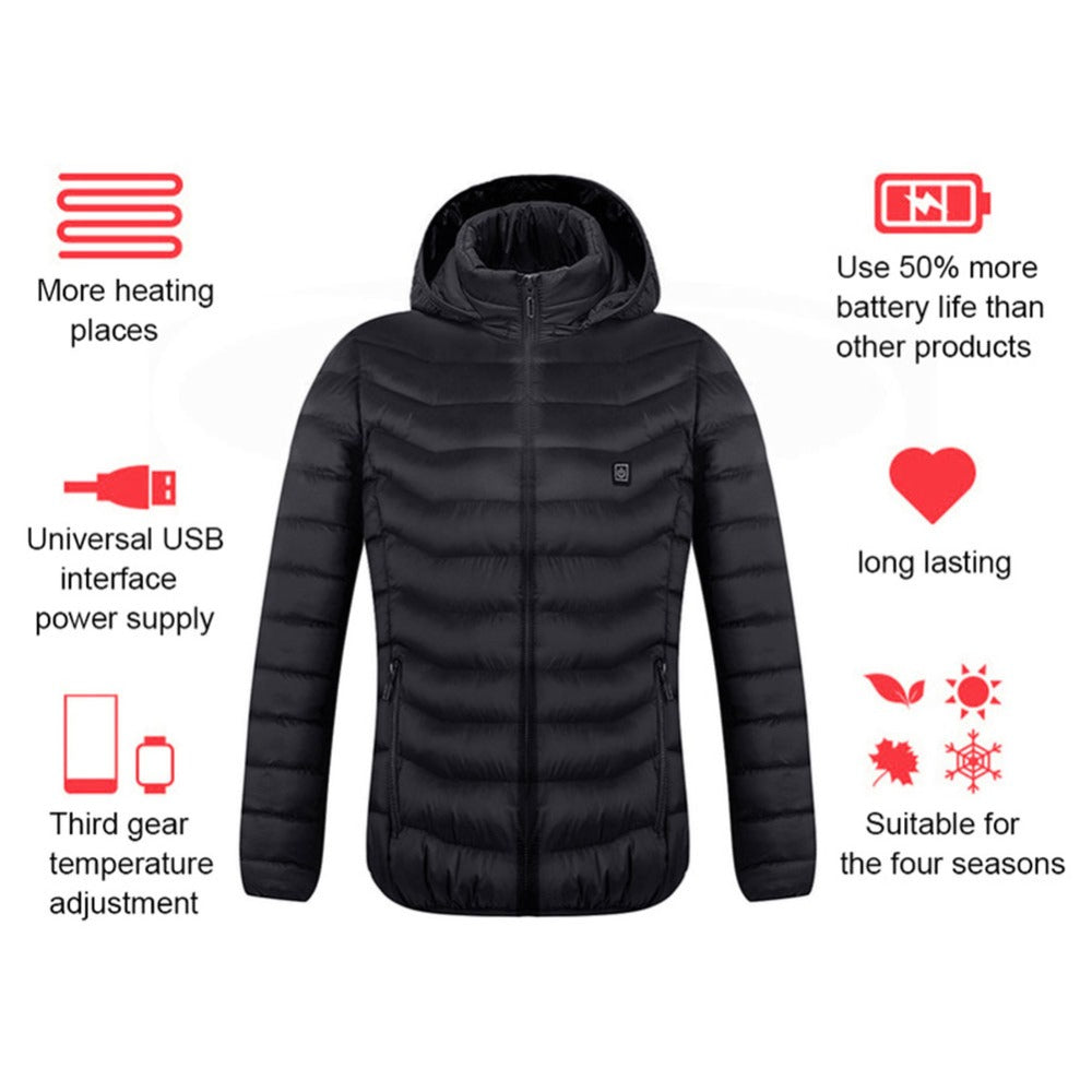 New Heated Jacket Coat USB Electric Jacket Cotton Coat Heater Thermal Clothing Heating Vest Men's Clothes Winter Bettertoshop.com