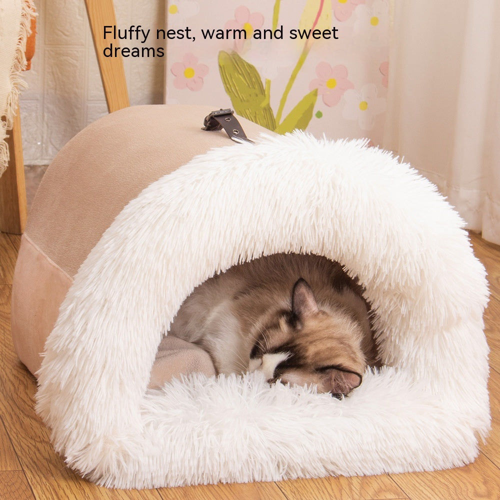 New Splice Portable Pet Nest Portable Autumn And Winter Warm Dog Nest Moisture-proof Long Fur Cat Nest Cross Border Pet Nest Bettertoshop.com