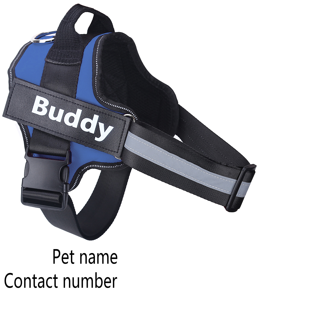 Personalized Dog Harness NO PULL Reflective Breathable Adjustable Pet Harness Vest For Small Large Dog Custom Patch Pet Supplies Bettertoshop.com