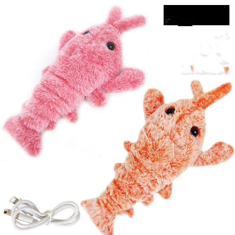 Pet Toys Electric Jumping Shrimp USB Charging Simulation Lobster Funny Cat Plush Pets Toy Bettertoshop.com