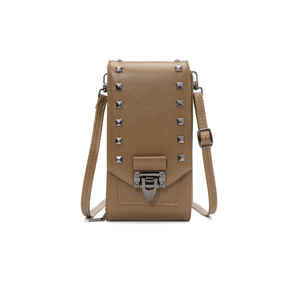 Rivet Design Shoulder Bags Mobile Phone Handbag Solid Color Crossbody Bags Women Bettertoshop.com