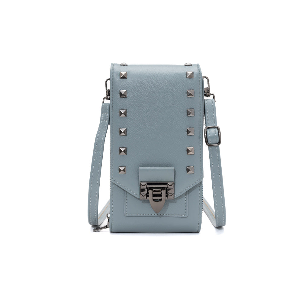 Rivet Design Shoulder Bags Mobile Phone Handbag Solid Color Crossbody Bags Women Bettertoshop.com