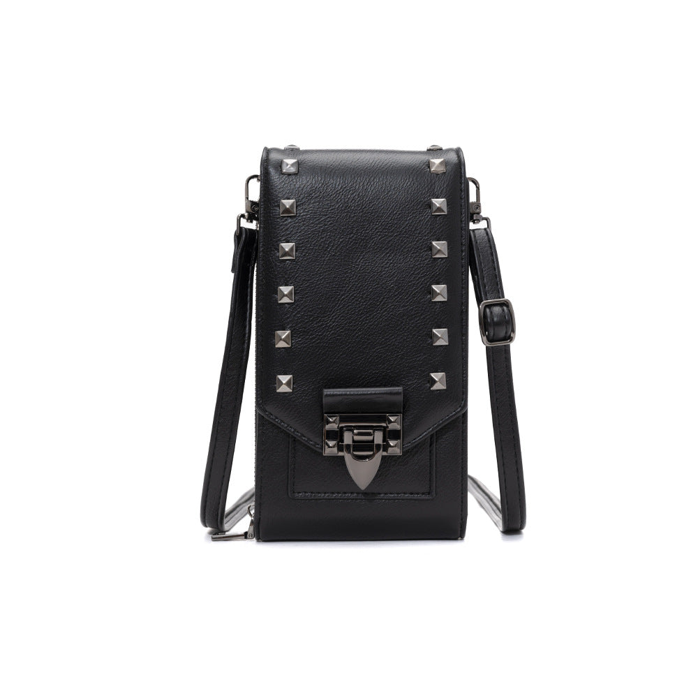 Rivet Design Shoulder Bags Mobile Phone Handbag Solid Color Crossbody Bags Women Bettertoshop.com