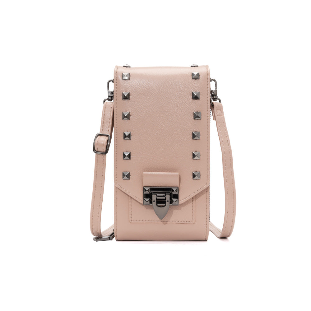 Rivet Design Shoulder Bags Mobile Phone Handbag Solid Color Crossbody Bags Women Bettertoshop.com