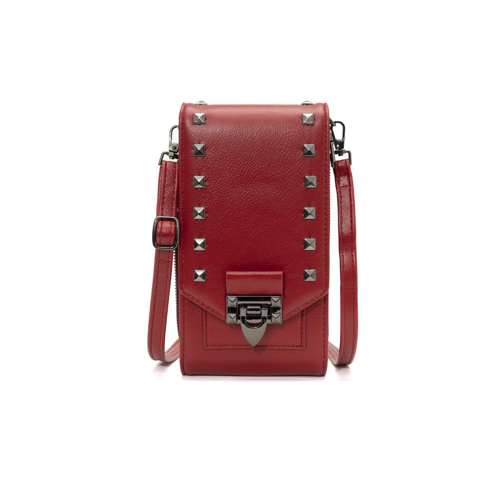 Rivet Design Shoulder Bags Mobile Phone Handbag Solid Color Crossbody Bags Women Bettertoshop.com