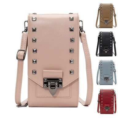 Rivet Design Shoulder Bags Mobile Phone Handbag Solid Color Crossbody Bags Women Bettertoshop.com