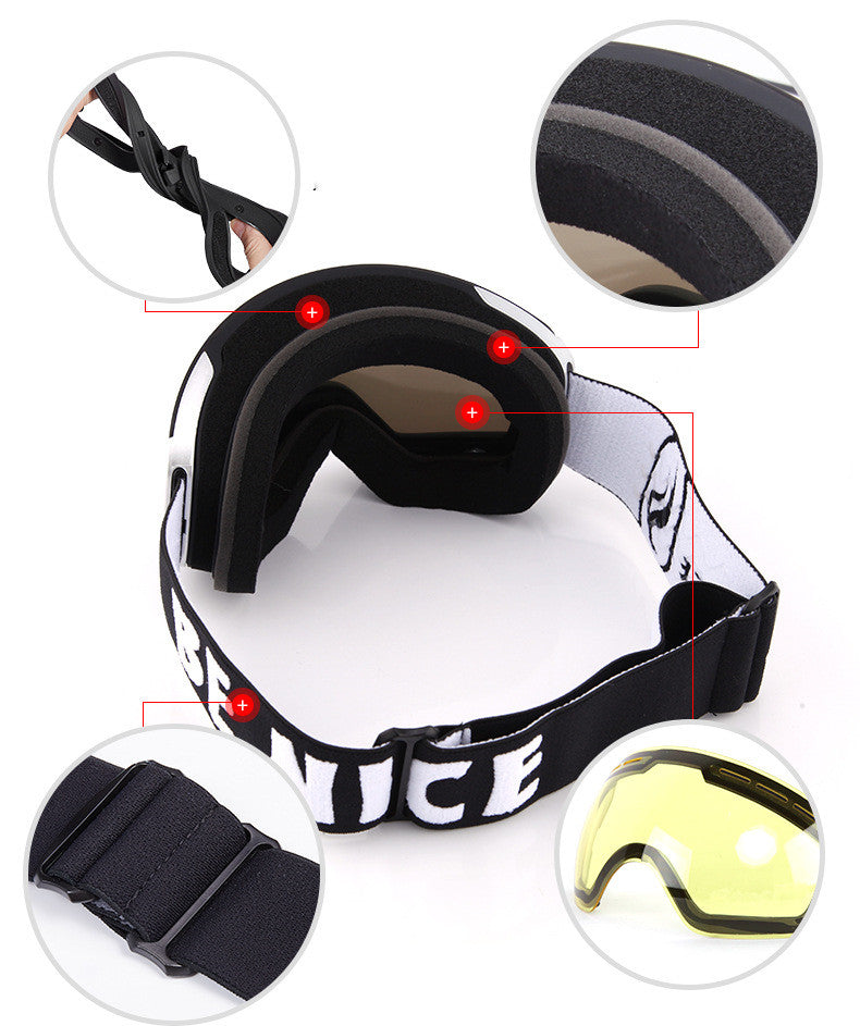 Snow Goggles with Magnetic Interchangeable Dual Layer Bettertoshop.com