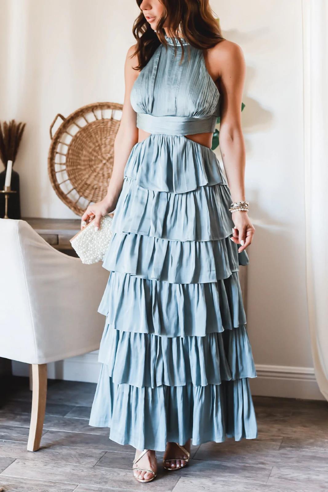 Women Clothing Solid Color Patchwork Cake Dress Bettertoshop.com