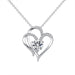 Zircon Double Love Necklace With Rhinestones Ins Personalized Heart-shaped Necklace Clavicle Chain Jewelry For Women Valentine's Day Bettertoshop.com