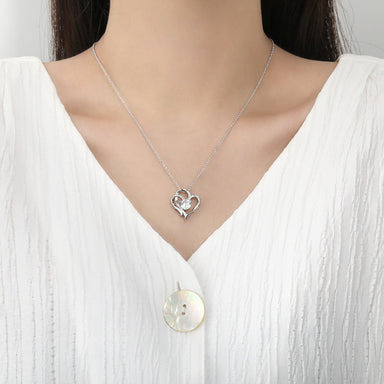 Zircon Double Love Necklace With Rhinestones Ins Personalized Heart-shaped Necklace Clavicle Chain Jewelry For Women Valentine's Day Bettertoshop.com